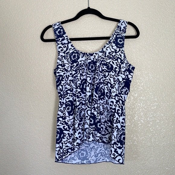 Wantdo One Piece Floral Bathing Suit Top Sz 16 padded bra NWT - Picture 2 of 10